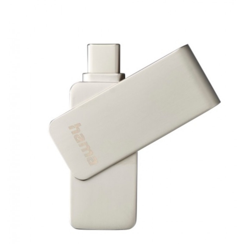 фото Флешка hama "uni-c rotate pro" usb-c 3.0, 128gb, 90mb/s, silver 128 гб (59159)