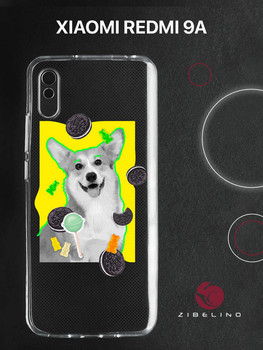 

Чехол для Xiaomi Redmi 9A прозрачный c принтом "КОРГИ" 1111, ZUTCP-XMI-RDM-9A