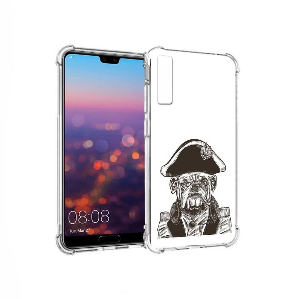 

Чехол MyPads Tocco для Huawei P20 Pro мопс генерал (PT108144.28.483), Прозрачный, Tocco