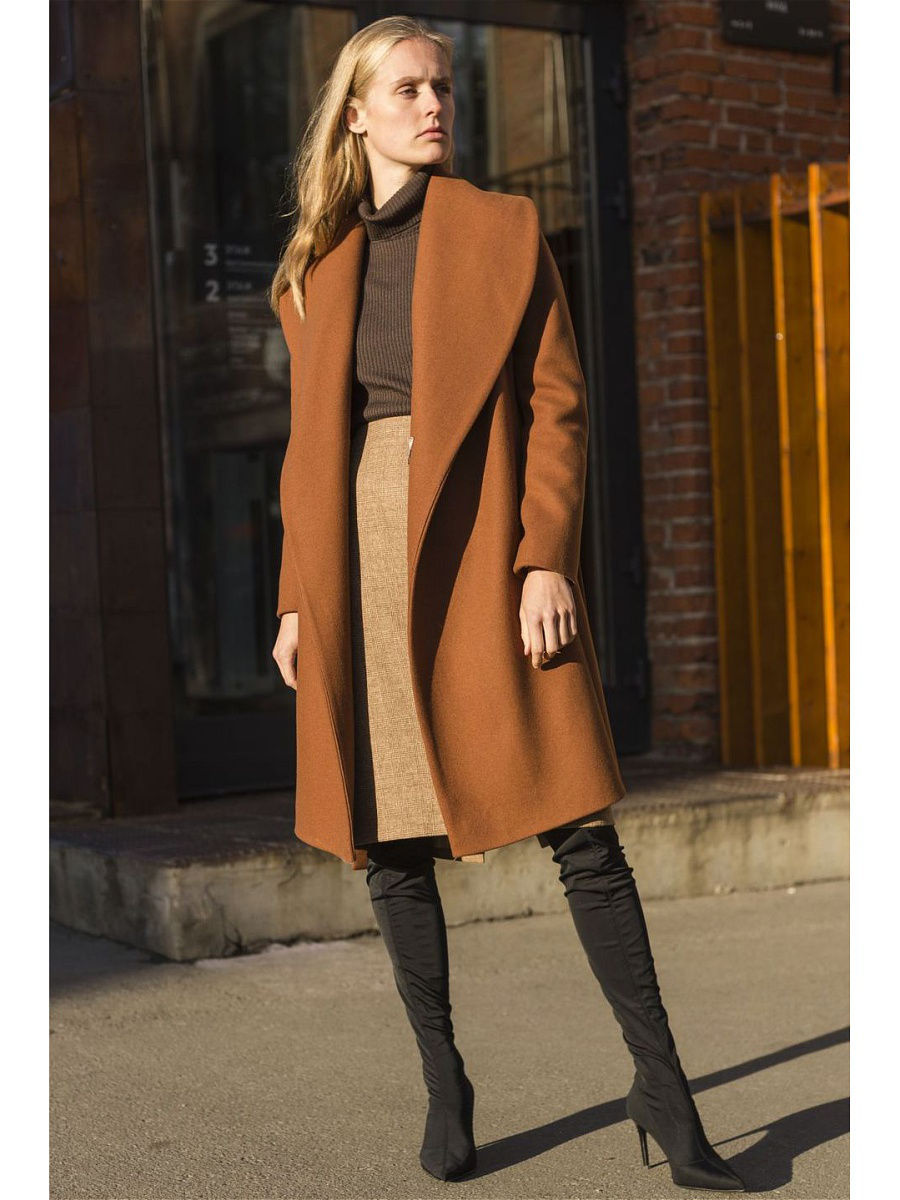 

Пальто женское Aylin Stories AS38w коричневое 40, Коричневый, AS38w