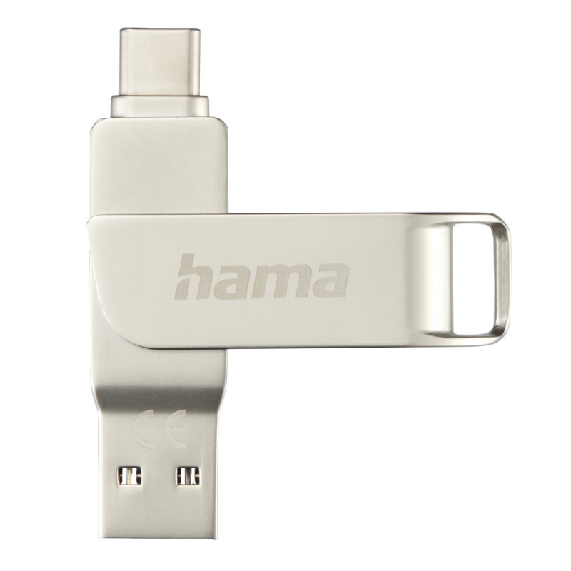 фото Флешка hama "c-rotate pro" usb-c 3.1/3.0, 64gb, 70mb/s, silver (59170)