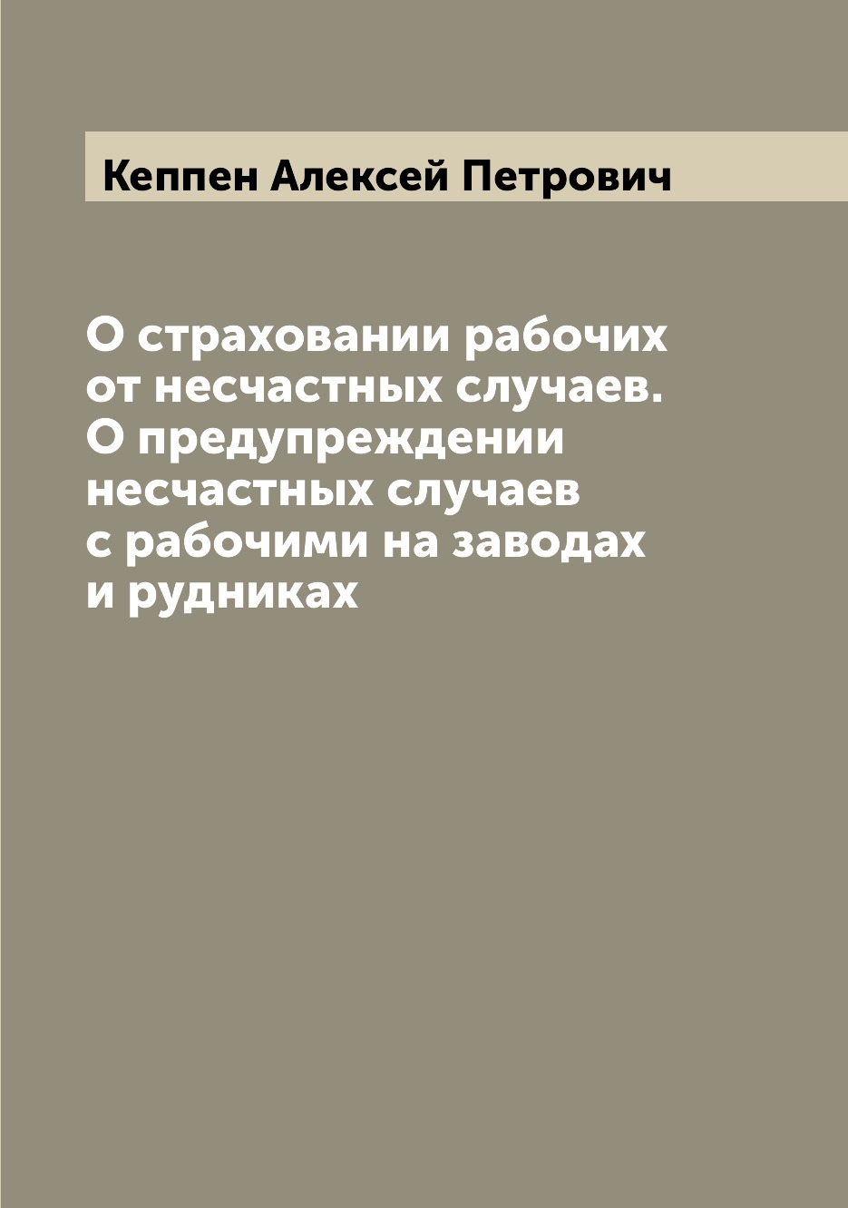 

Книга О страховании рабочих от несчастных случаев. О предупреждении несчастных случаев ...