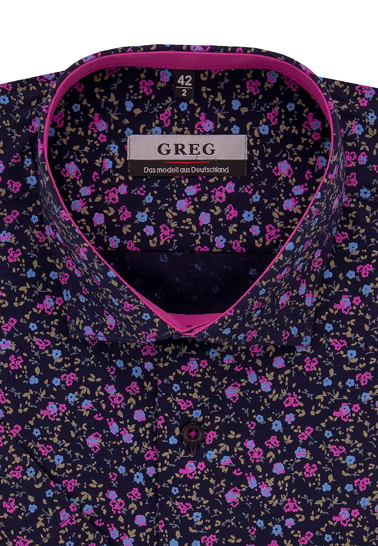 

Рубашка мужская Greg 01-00010426 синяя 38, Синий, 01-00010426