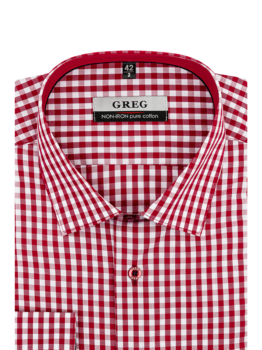 

Рубашка мужская Greg 00-00001351 красная 39, Красный, 00-00001351