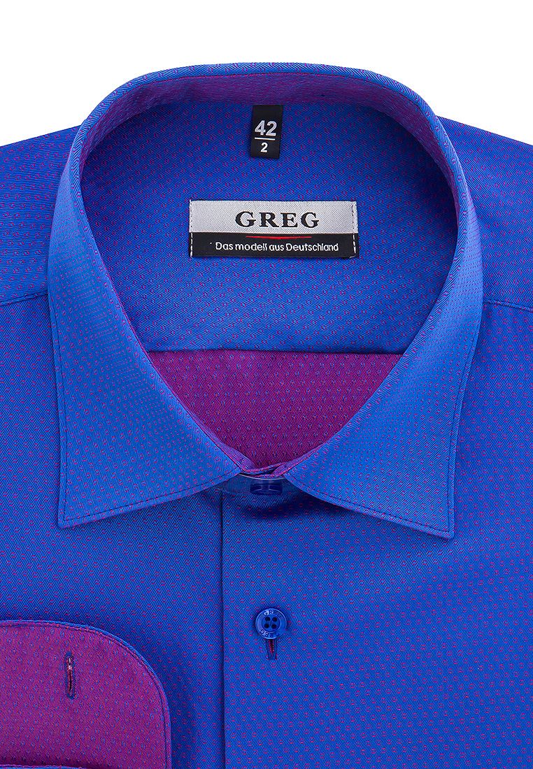 

Рубашка мужская Greg 01-00014826 синяя 38, Синий, 01-00014826