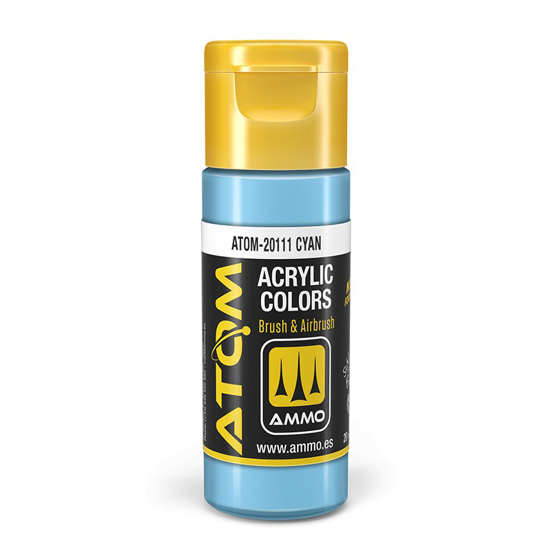 

Акриловая краска Ammo Mig Atom Color Голубой Cyan ATOM20111