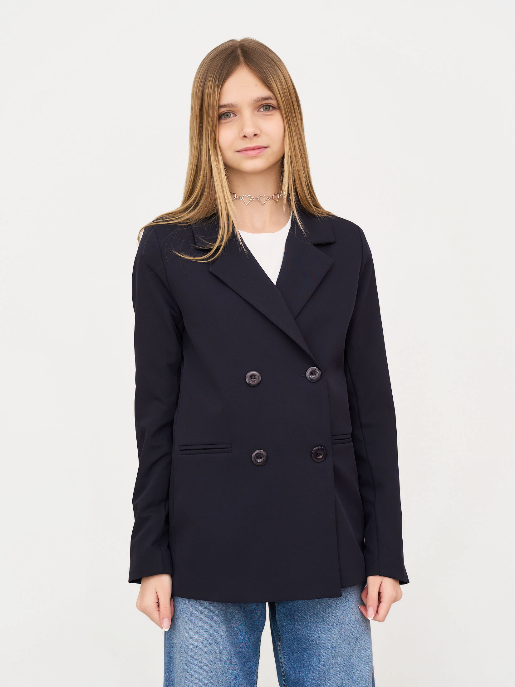 

Пиджак детский для девочек Olya Stoff kOS16025 Цвет синий размер 170, kOS16025