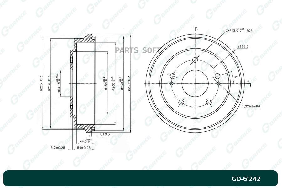 

Тормозной барабан GBRAKE GD61242