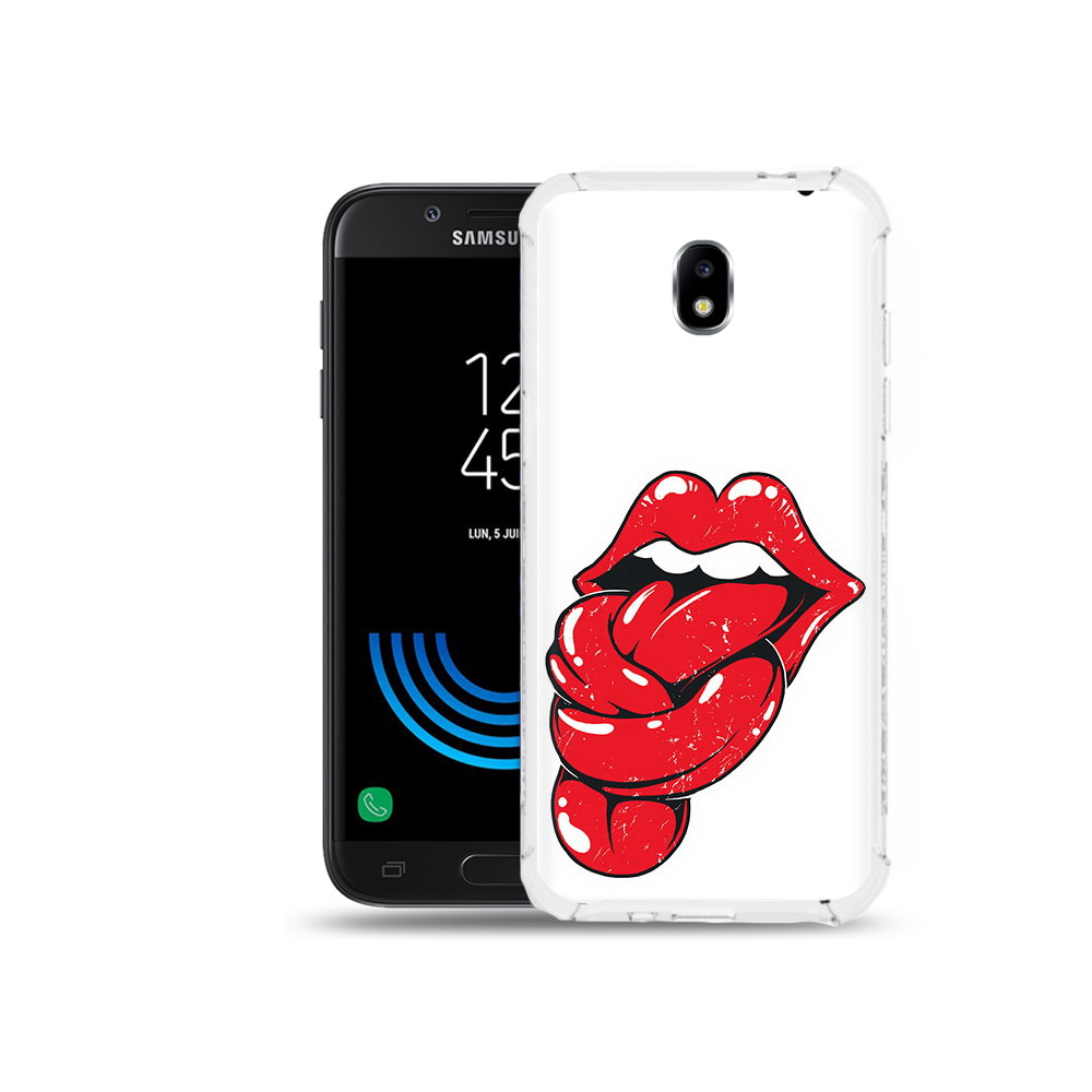 

Чехол MyPads Tocco для Samsung Galaxy J5 (2017) яркие губы с языком, Прозрачный, Tocco