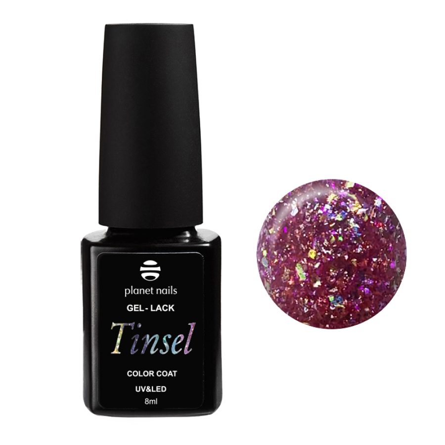 Гель-лак Planet Nails Tinsel  960, 8мл обложка для проездного билета tinsel серебро