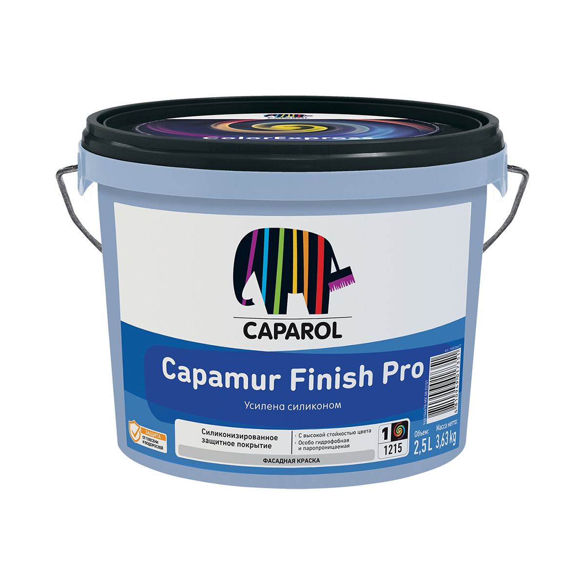 фото Краска фасадная caparol capamur finish pro, база 1, белая, 2,5 л