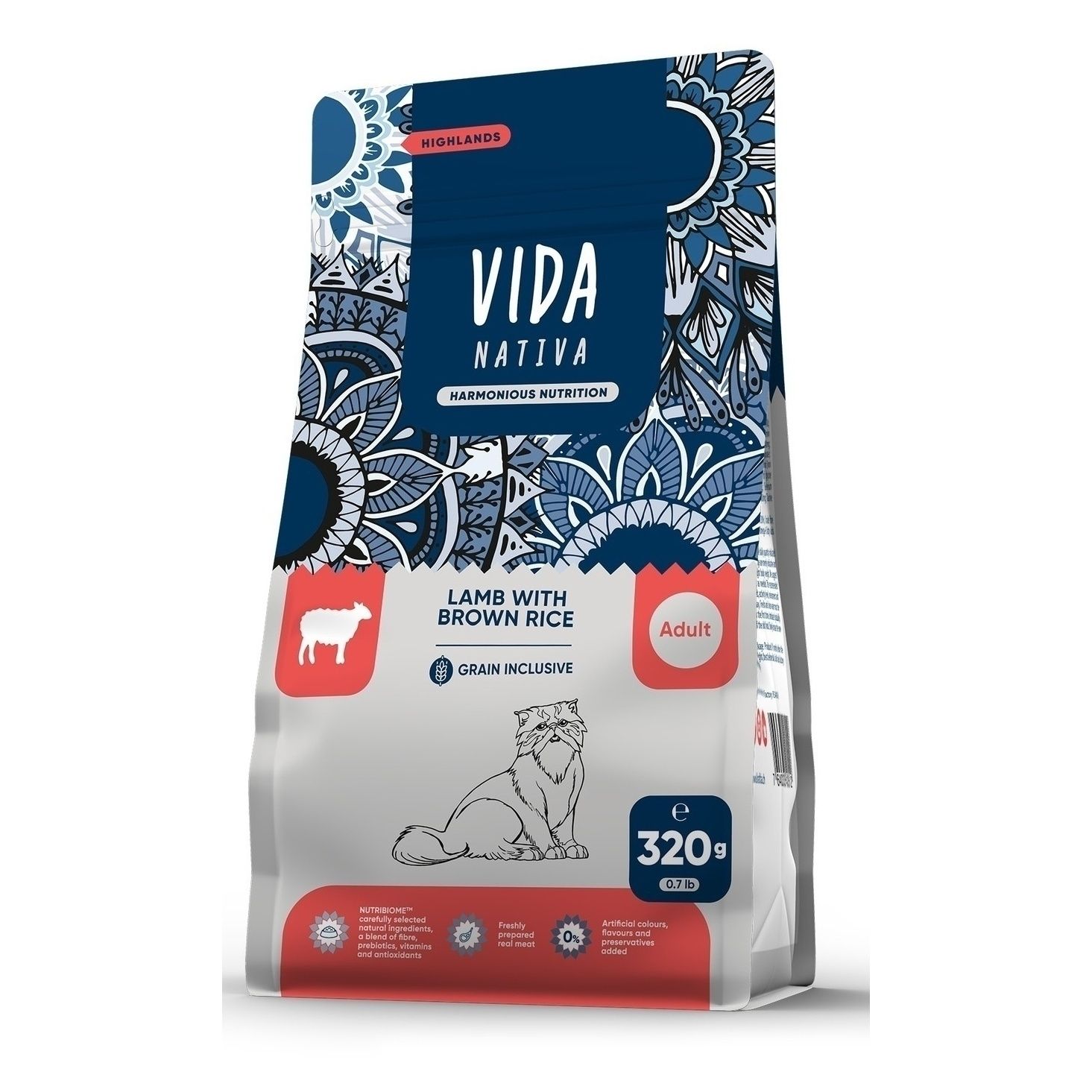 

Сухой корм Vida Super с ягненком и бурым рисом для кошек 320 г
