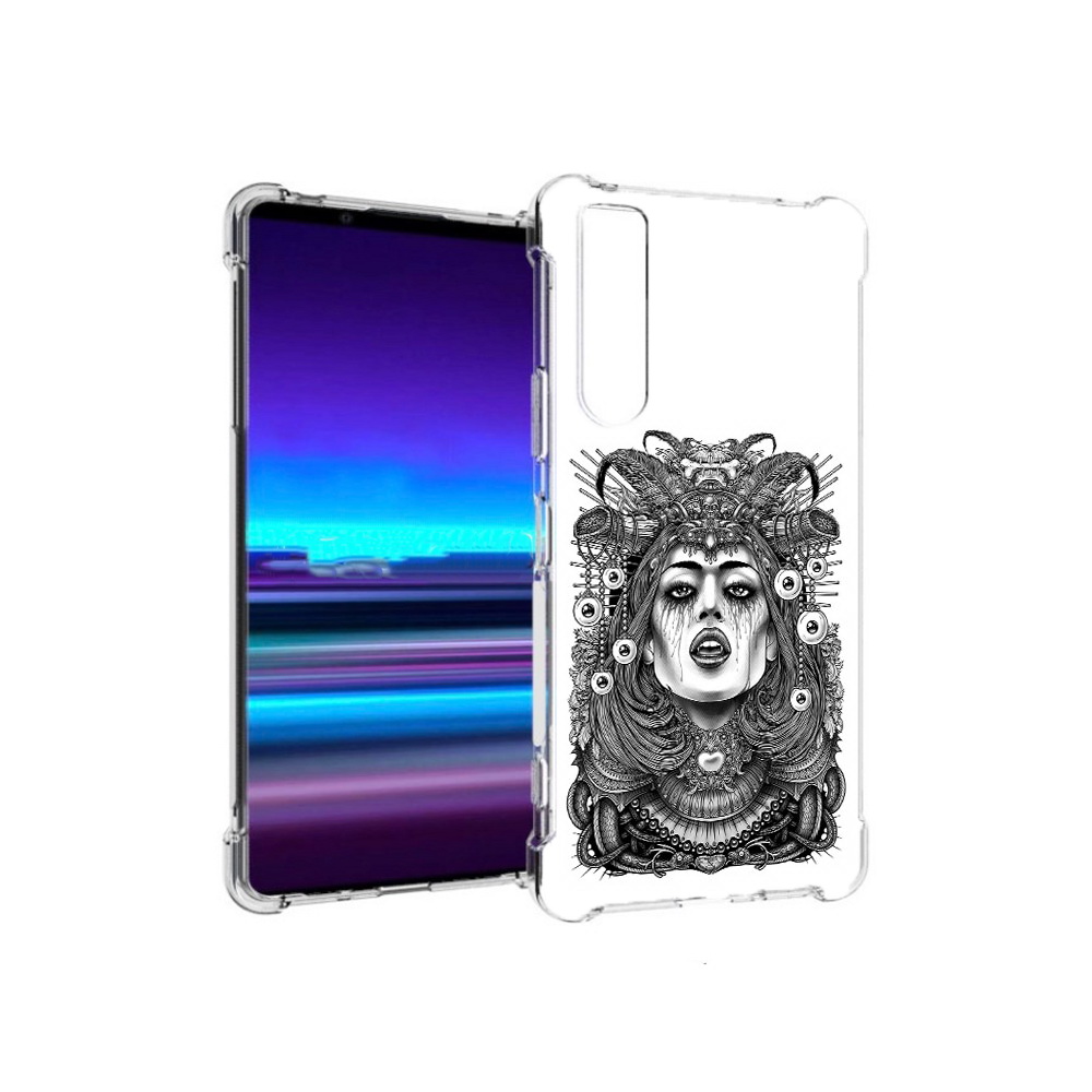 

Чехол MyPads Tocco для Sony Xperia 1 II портрет девушки черно белый (PT148152.232.551), Прозрачный, Tocco