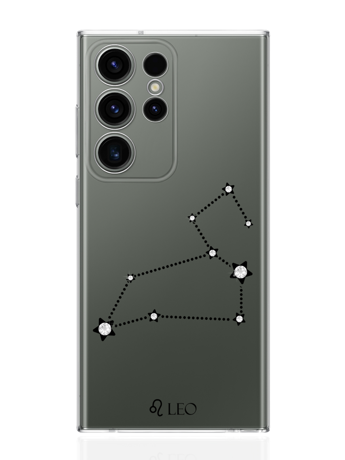 

Чехол MustHaveCase для Samsung Galaxy S23 Ultra с кристаллами Lux Лев Leo прозрачный