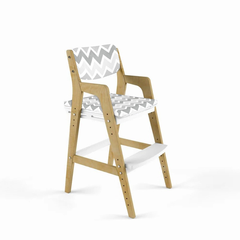 Детский растущий стул Вуди с подушками, цвет Комбо-Белый/Зигзаг PVD0125