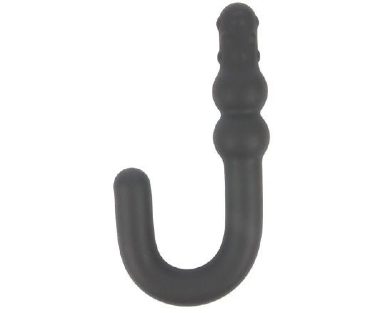 Черный фантазийный анальный стимулятор - 15,5 см.