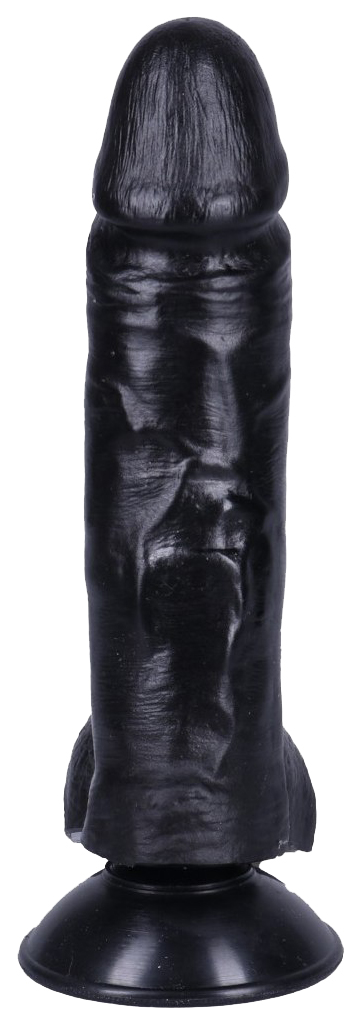 Черный фаллоимитатор-реалистик на присоске №4 - 17 см.