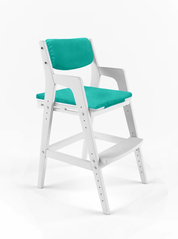 Детский растущий стул Вуди Белый с подушками Бирюза PVD0104 эмаль казачка пф 115 пром бирюза 6 кг