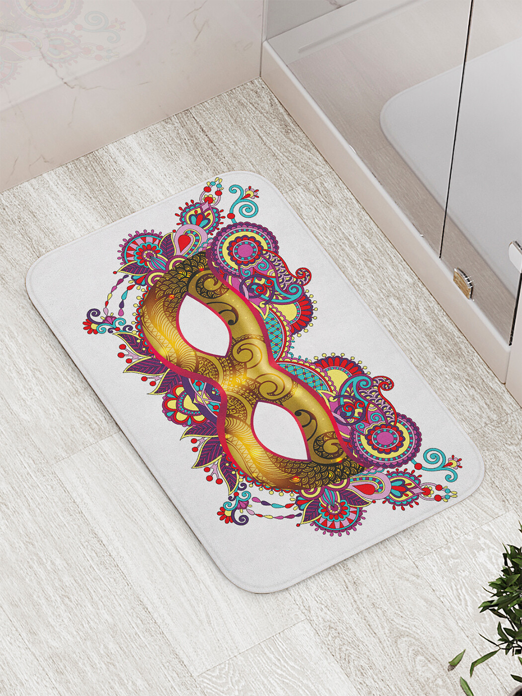 

Коврик противоскользящий JoyArty "Маска для карнавала" для ванной, сауны, бассейна,77х52см, Маска для карнавала