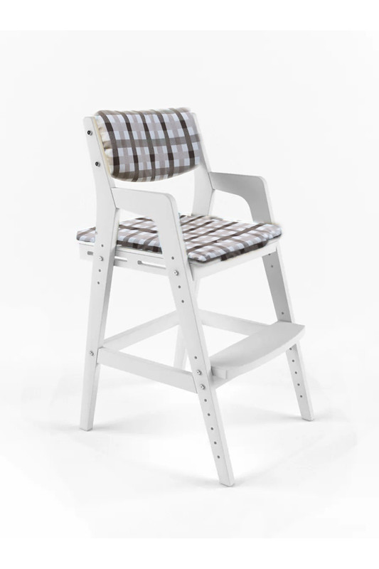 фото Детский растущий стул вуди с подушками, цвет белый/клетка pvd0116 38 попугаев