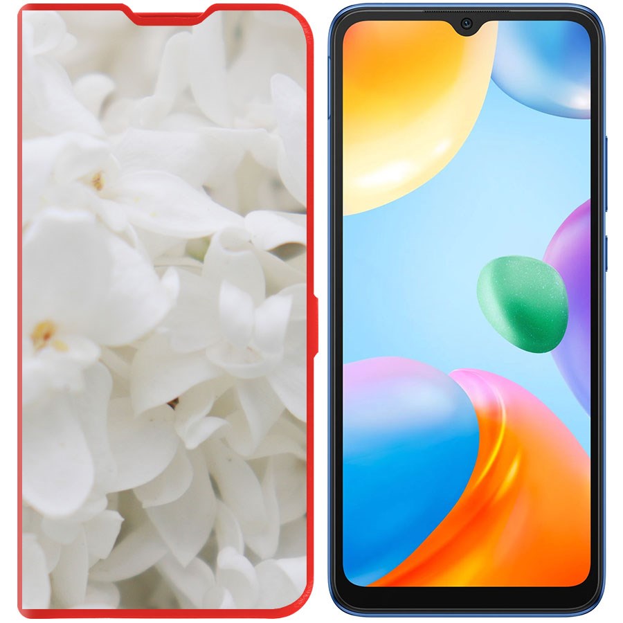 Чехол-книжка Eco Book для Xiaomi Redmi 10C Белые лилии