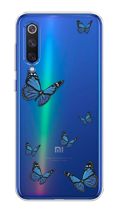 

Чехол на Xiaomi Mi9 SE "Blue butterflies", Синий;черный, 35250-1