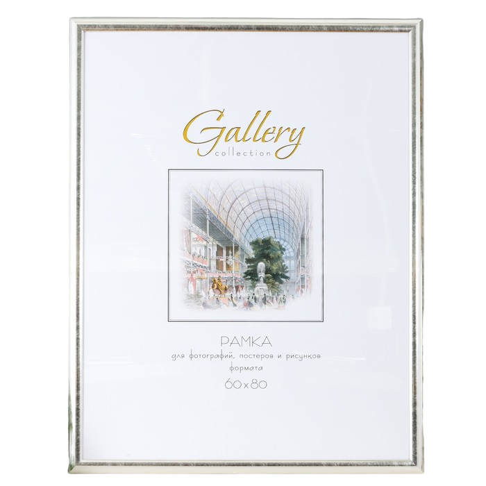 

Фоторамка пластик Gallery 60х80 см, серебро (пластиковый экран), Серебристый, Строгий стиль