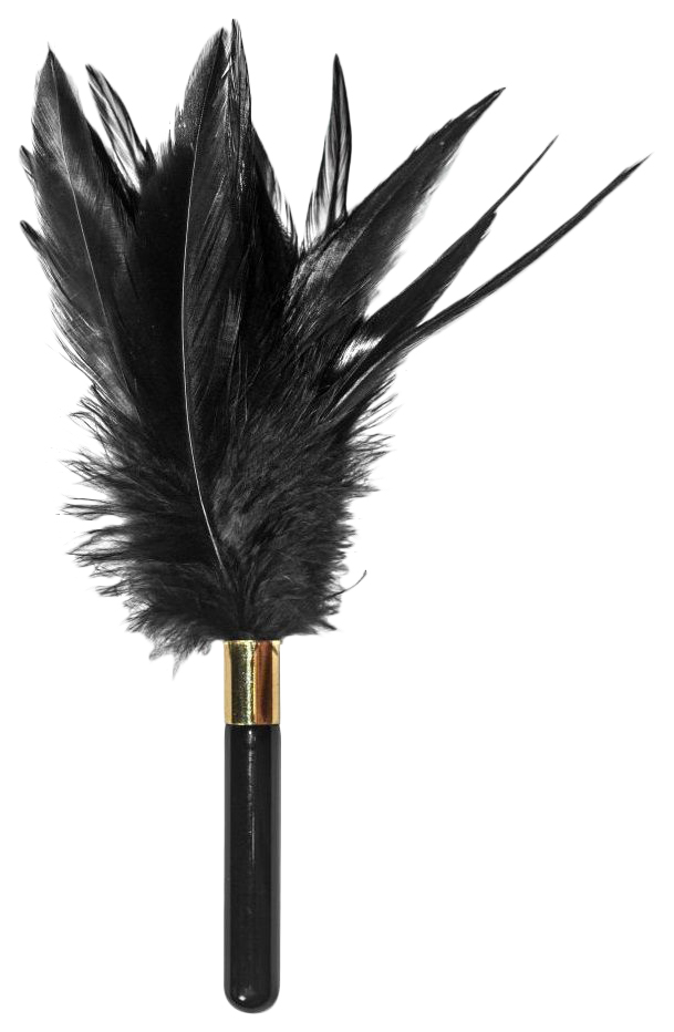 фото Черный перьевой тиклер plume - 23 см. lola lingerie