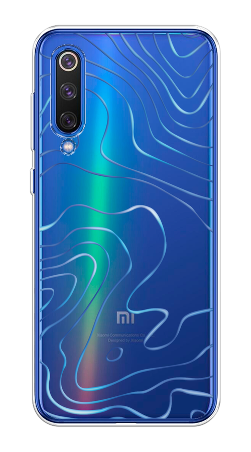

Чехол на Xiaomi Mi9 SE "Blue lines", Прозрачный;синий, 35250-1