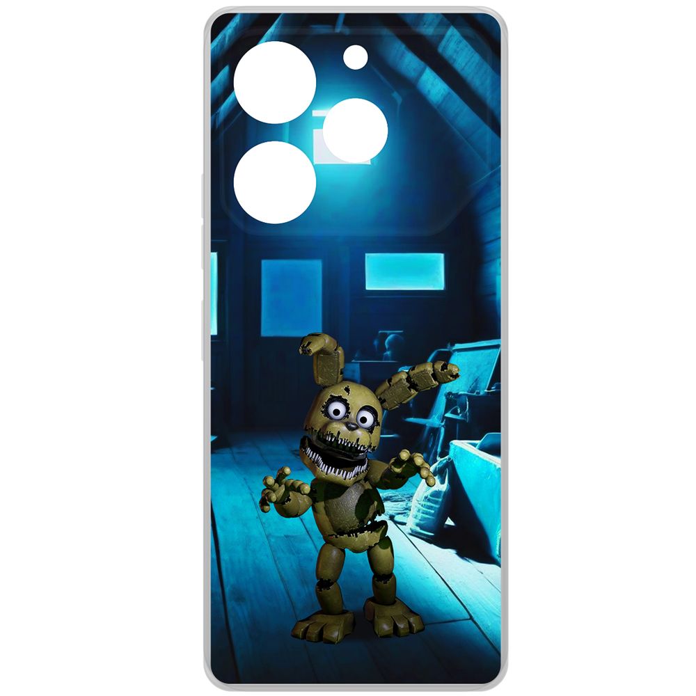 

Чехол-накладка Krutoff Clear Case ФНАФ - Плюштрап для TECNO Pova 6 Pro, Прозрачный