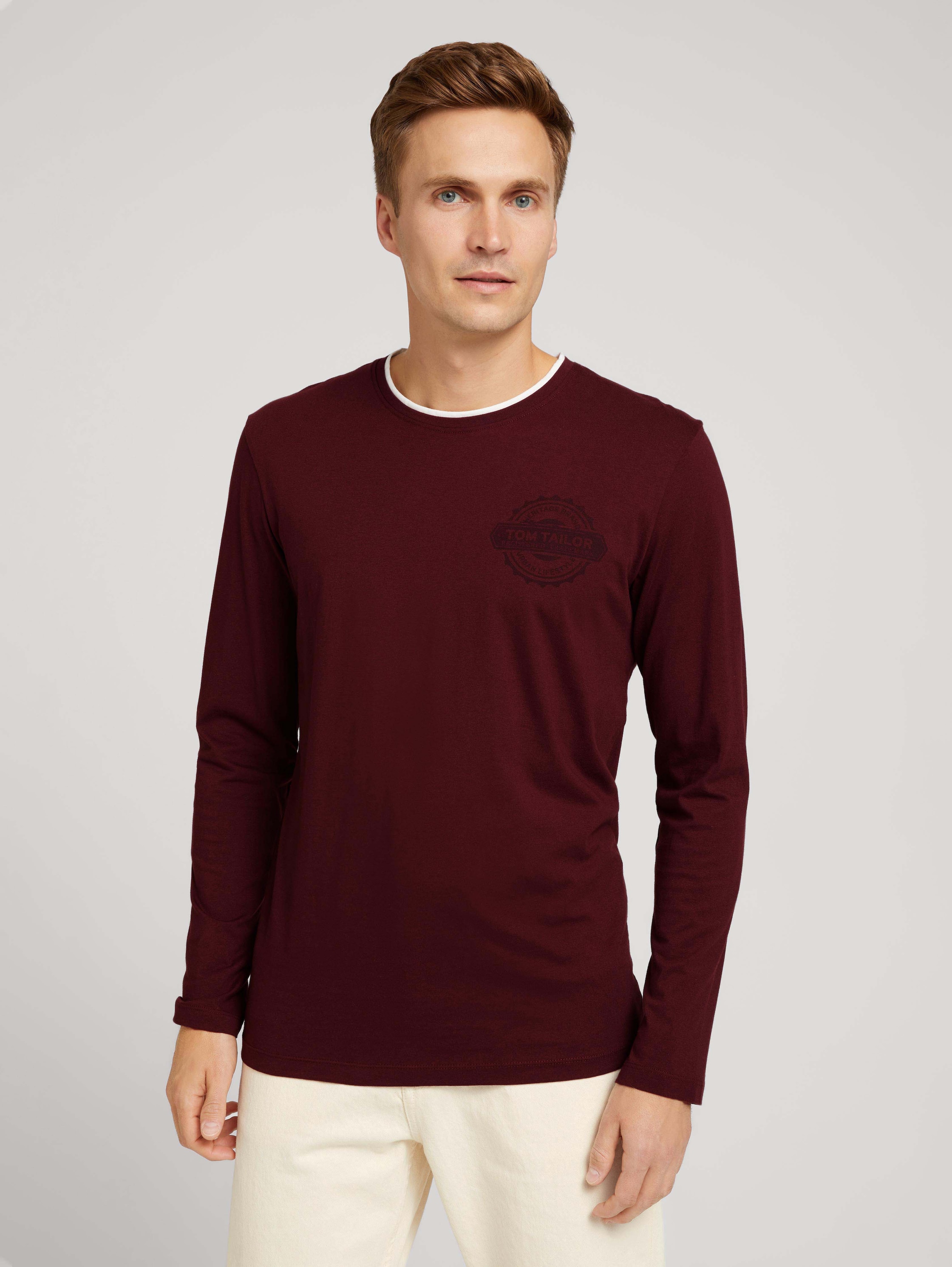 

Лонгслив мужской TOM TAILOR 1029265 красный XL, 1029265