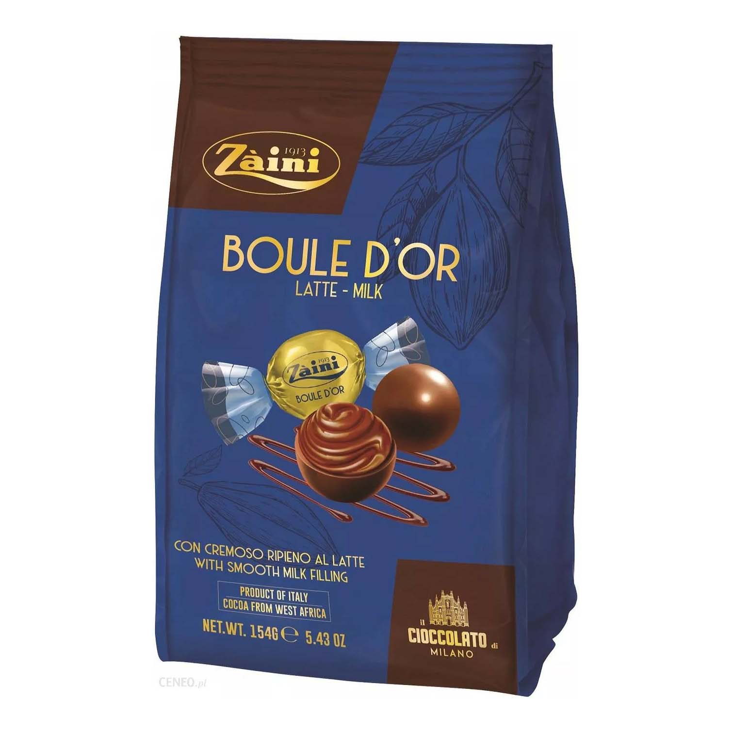 Шоколадные конфеты Zaini из молочного шоколада с какао начинкой 154 г