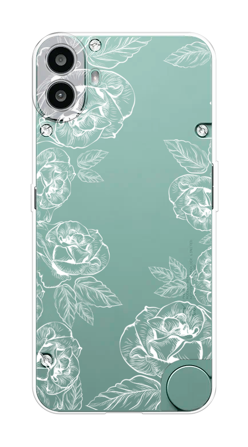 

Чехол на CMF Phone 1 "Розы графика", Черный;серый, 3300450-1