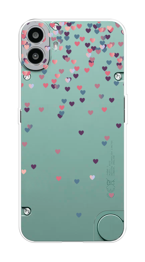 

Чехол на CMF Phone 1 "Посыпка сердечки", Розовый;фиолетовый, 3300450-1