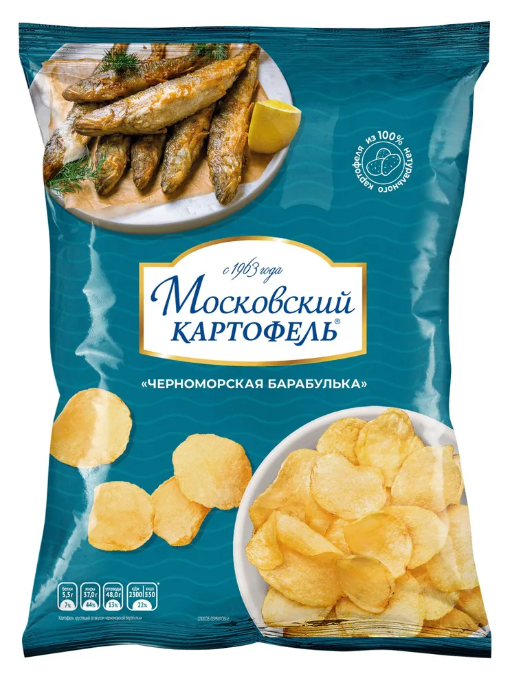 

Чипсы Московский картофель со вкусом черноморской барабульки, 120 г