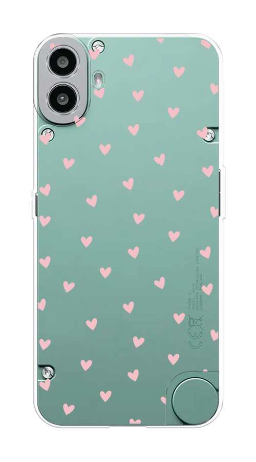 

Чехол на CMF Phone 1 "Розовые сердечки паттерн", Розовый;прозрачный, 3300450-1
