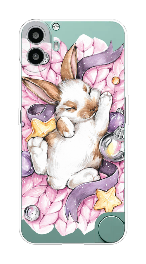 

Чехол на CMF Phone 1 "Кролик спит", Розовый;белый, 3300450-1