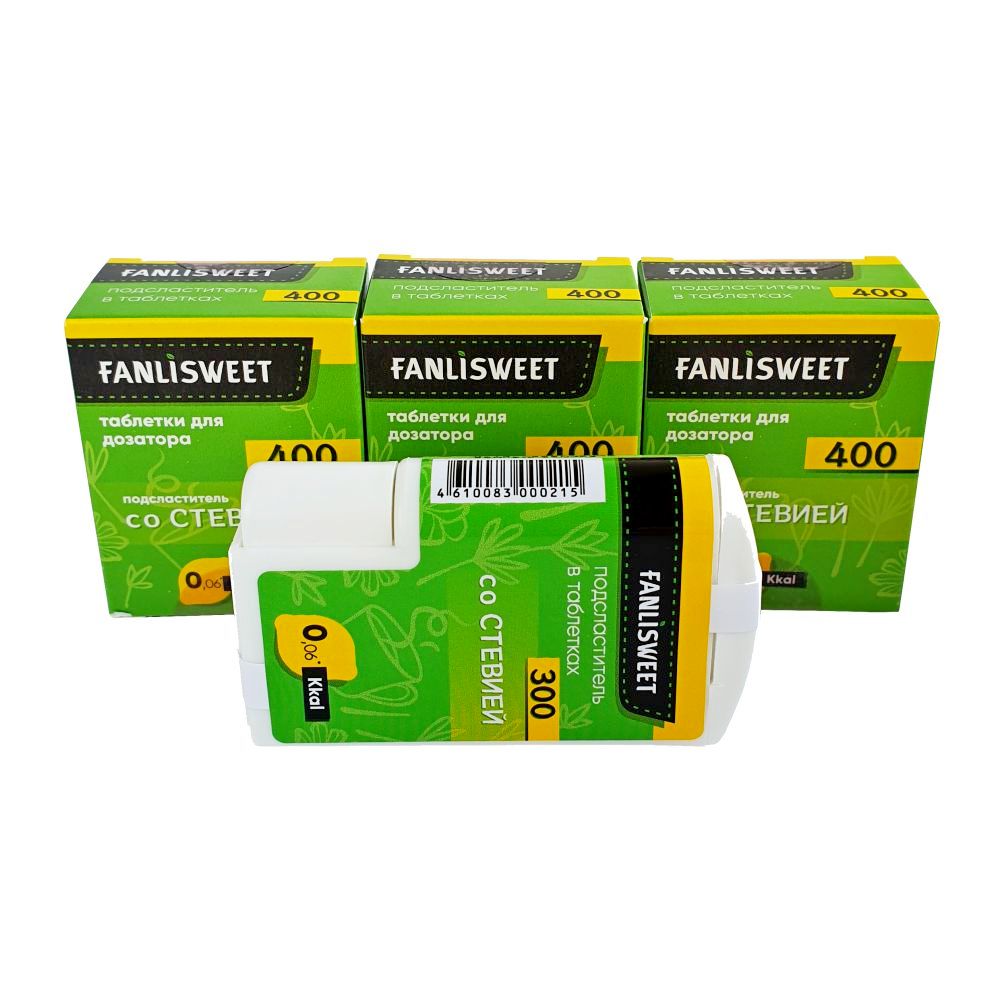 

Сахарозаменитель FANLISWEET со стевией, набор 1500 таблеток