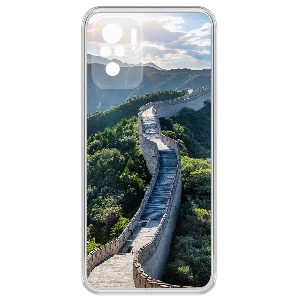 Чехол-накладка Krutoff Clear Case Китай, Великая Стена для Xiaomi Redmi Note 10/ Note 10S