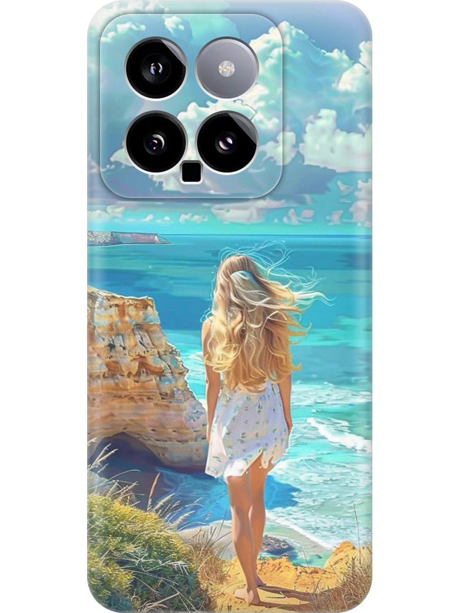 

Силиконовый чехол на Xiaomi 14 с принтом "Безкрайнее море", Прозрачный;белый;голубой;желтый, 777769941