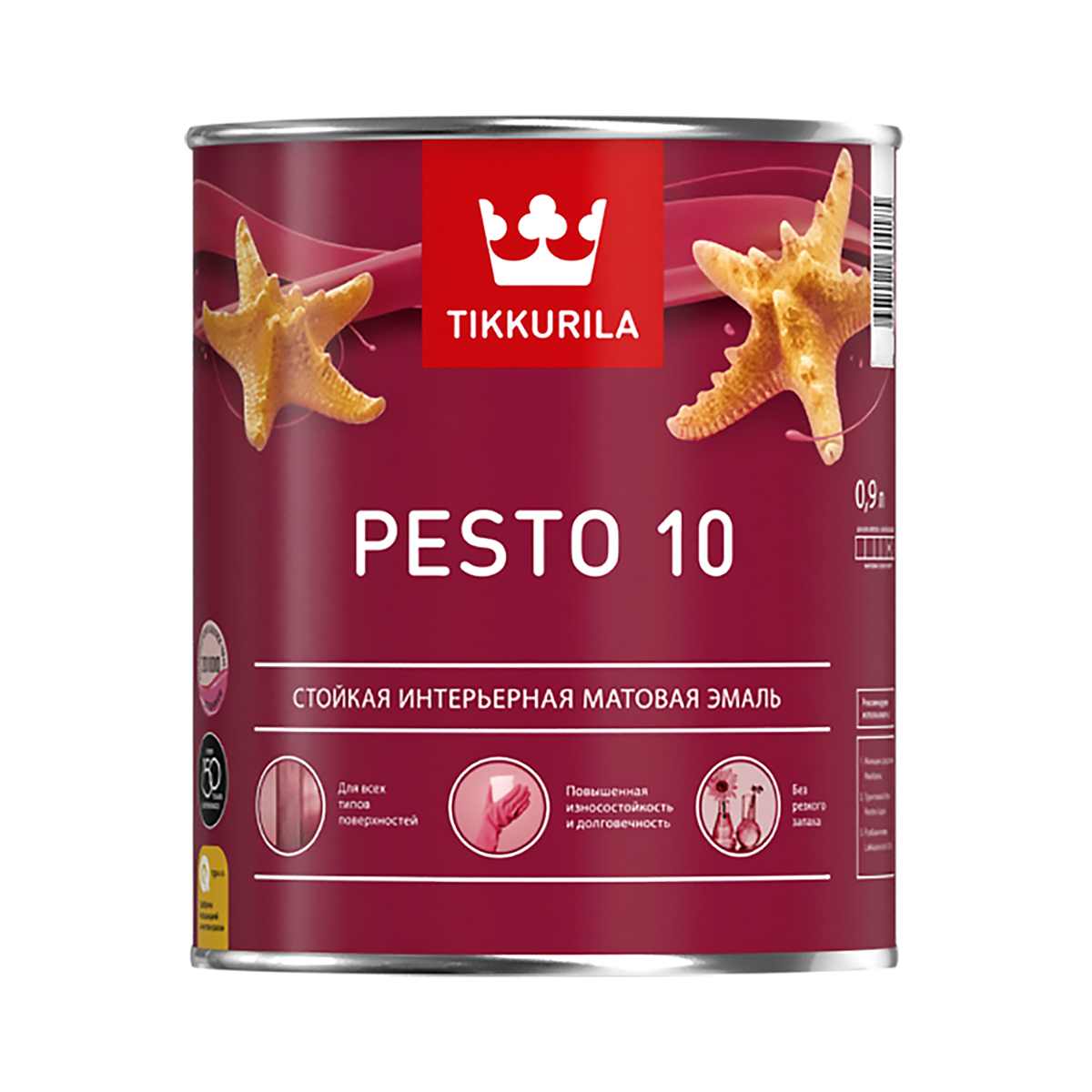 Эмаль Tikkurila Pesto 10 стойкая универсальная матовая база А 09 л 3103₽