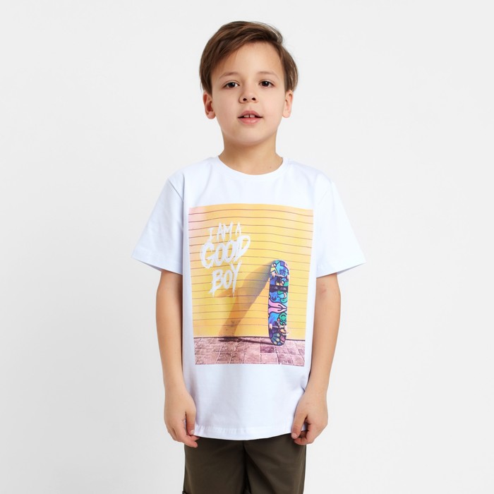 

Футболка детская KAFTAN Good boy р.32 (110-116), Белый