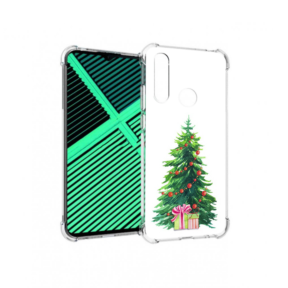 

Чехол MyPads Tocco для Motorola Moto G8 Power Lite Елка новогодняя с подарками акварель, Прозрачный, Tocco