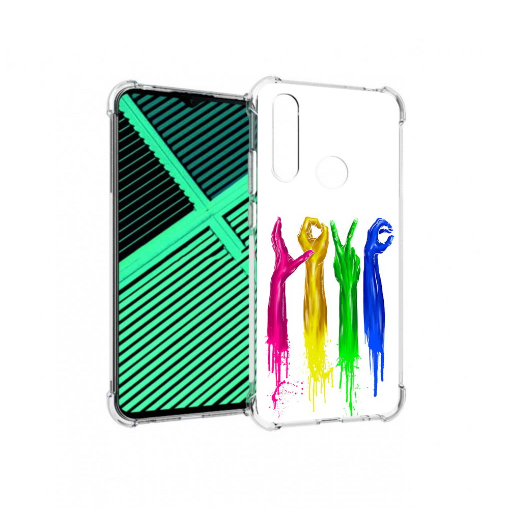 

Чехол MyPads Tocco для Motorola Moto G8 Power Lite яркие руки love (PT227069.358.707), Прозрачный, Tocco