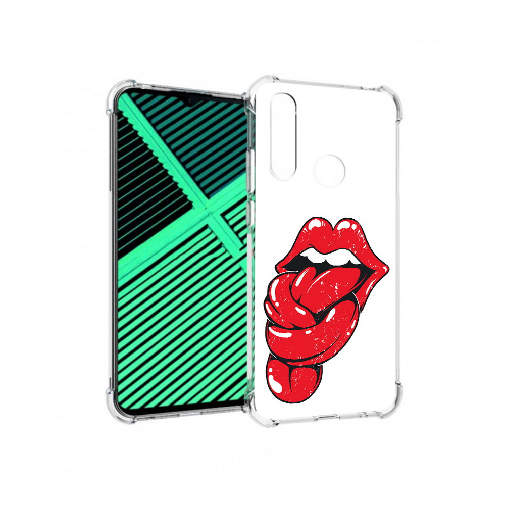 

Чехол MyPads Tocco для Motorola Moto G8 Power Lite яркие губы с языком (PT227069.358.705), Прозрачный, Tocco
