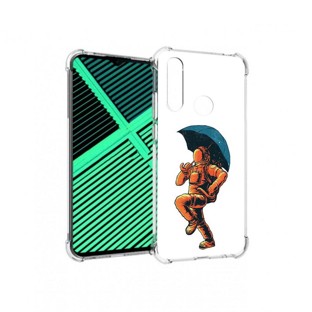 

Чехол MyPads Tocco для Motorola Moto G8 Power Lite шагающий космонавт с зонтом, Прозрачный, Tocco