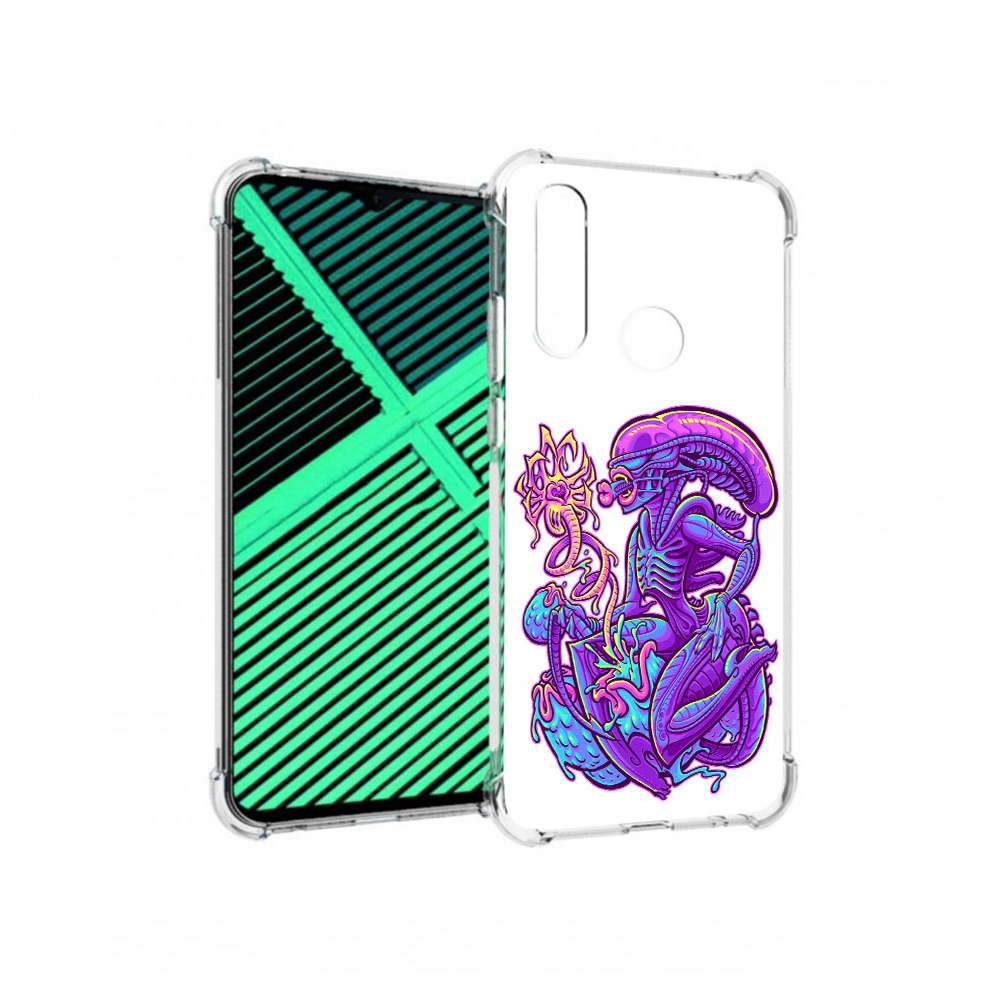 

Чехол MyPads Tocco для Motorola Moto G8 Power Lite чужой фиолетовый цвет, Прозрачный, Tocco