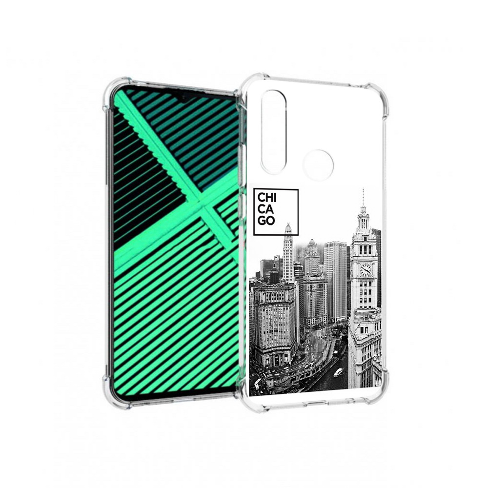 

Чехол MyPads Tocco для Motorola Moto G8 Power Lite черно белый чикаго (PT227069.358.689), Прозрачный, Tocco
