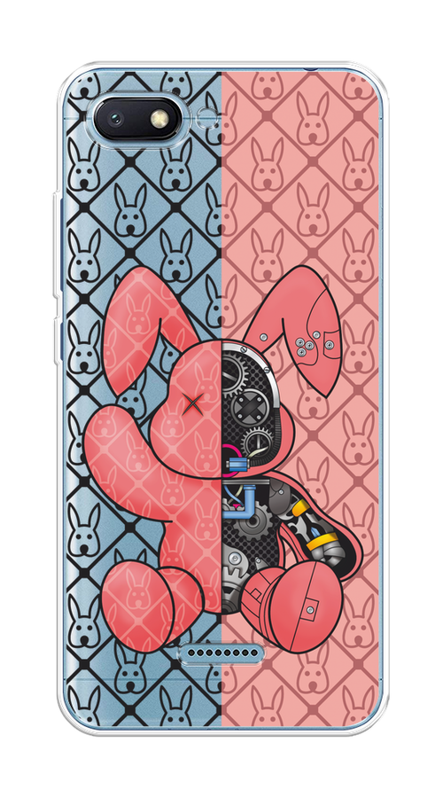

Чехол на Xiaomi Redmi 6A "Киборг-заяц розовый", Розовый;прозрачный;черный, 34150-1