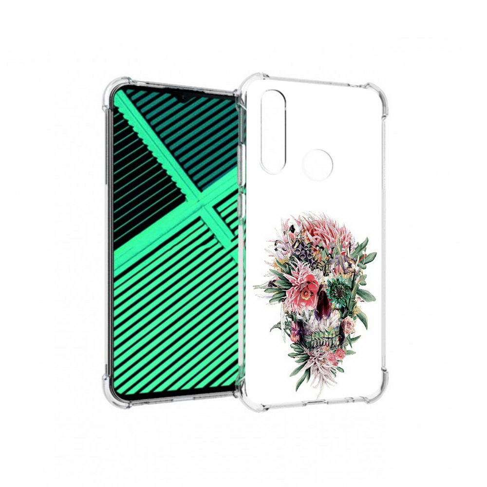 

Чехол MyPads Tocco для Motorola Moto G8 Power Lite череп из цветов (PT227069.358.677), Прозрачный, Tocco